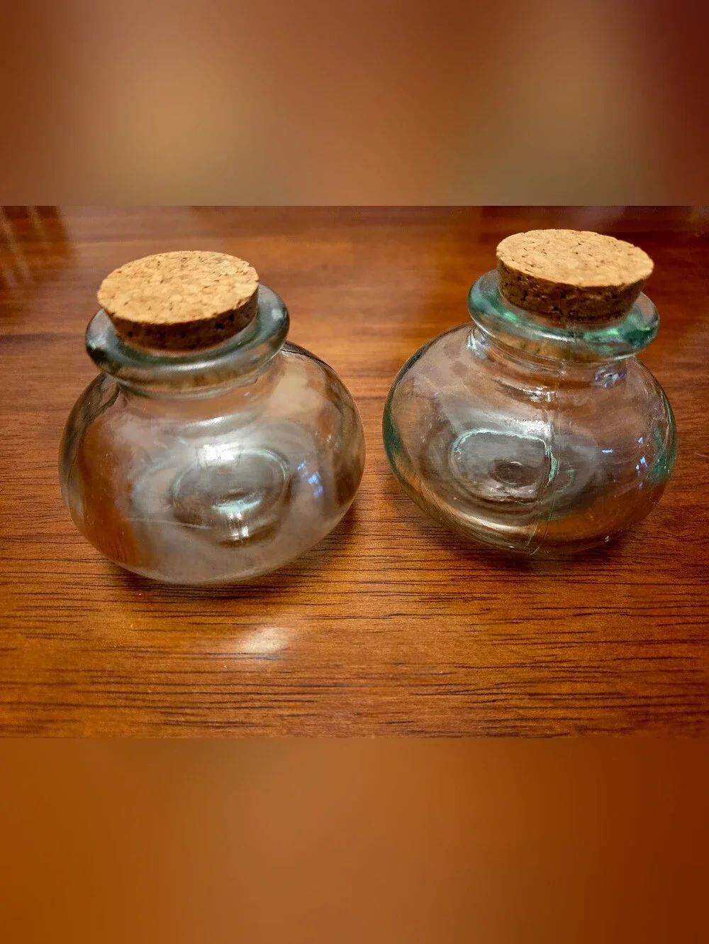 Vintage Small Glass Apothecary Jars - Set of 2